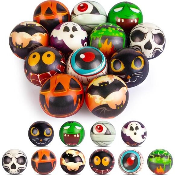 12PCS Halloween Stress Balls, Halloween Squishies Sensory Fidget Toys - Picture 1 of 7